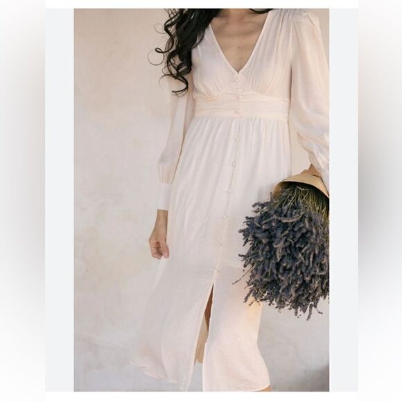 By the River Gabriella dress long billowy sleeves midi length romantic - Picture 1 of 16
